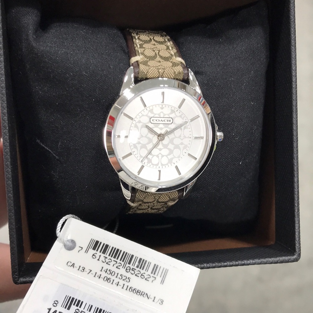 COACH Signature Pattern Women's Watch in Beige & Brown